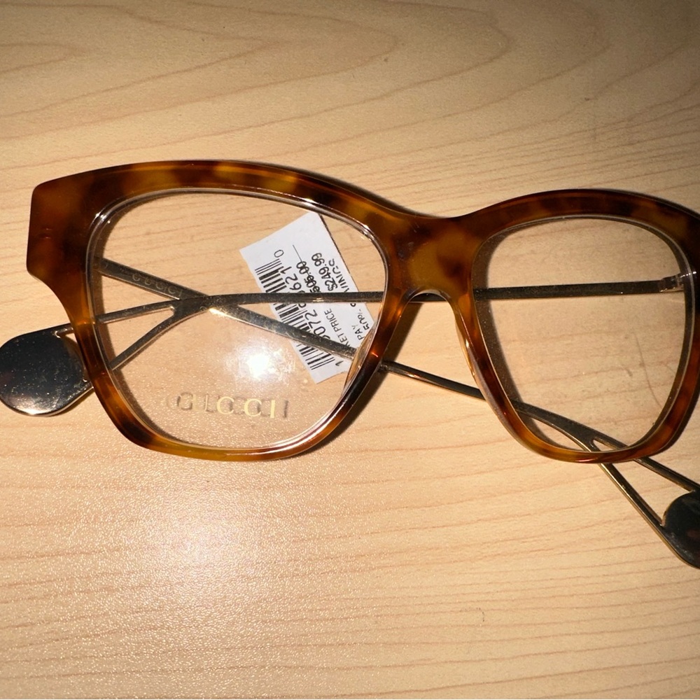 Gucci Eyeglasses Frames GG0438O 002 52-14-140 Havana / Gold Made in Italy